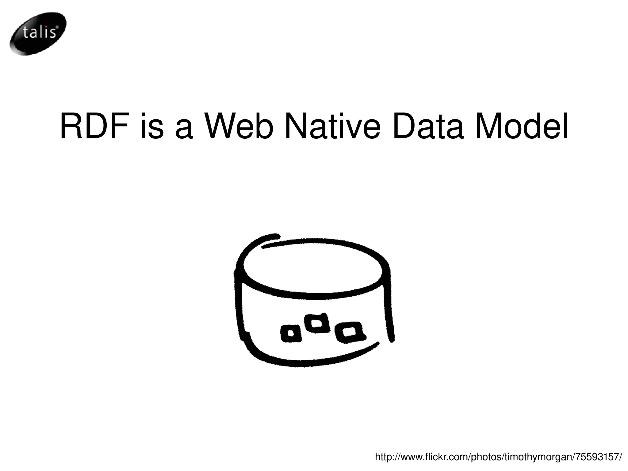 RDF is a Web Native Data Model http://www.flickr.com/photos/timothymorgan/75593157/ 