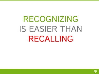 RECOGNIZING
IS EASIER THAN
RECALLING

 
