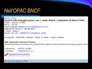 Nell’OPAC BNCF 