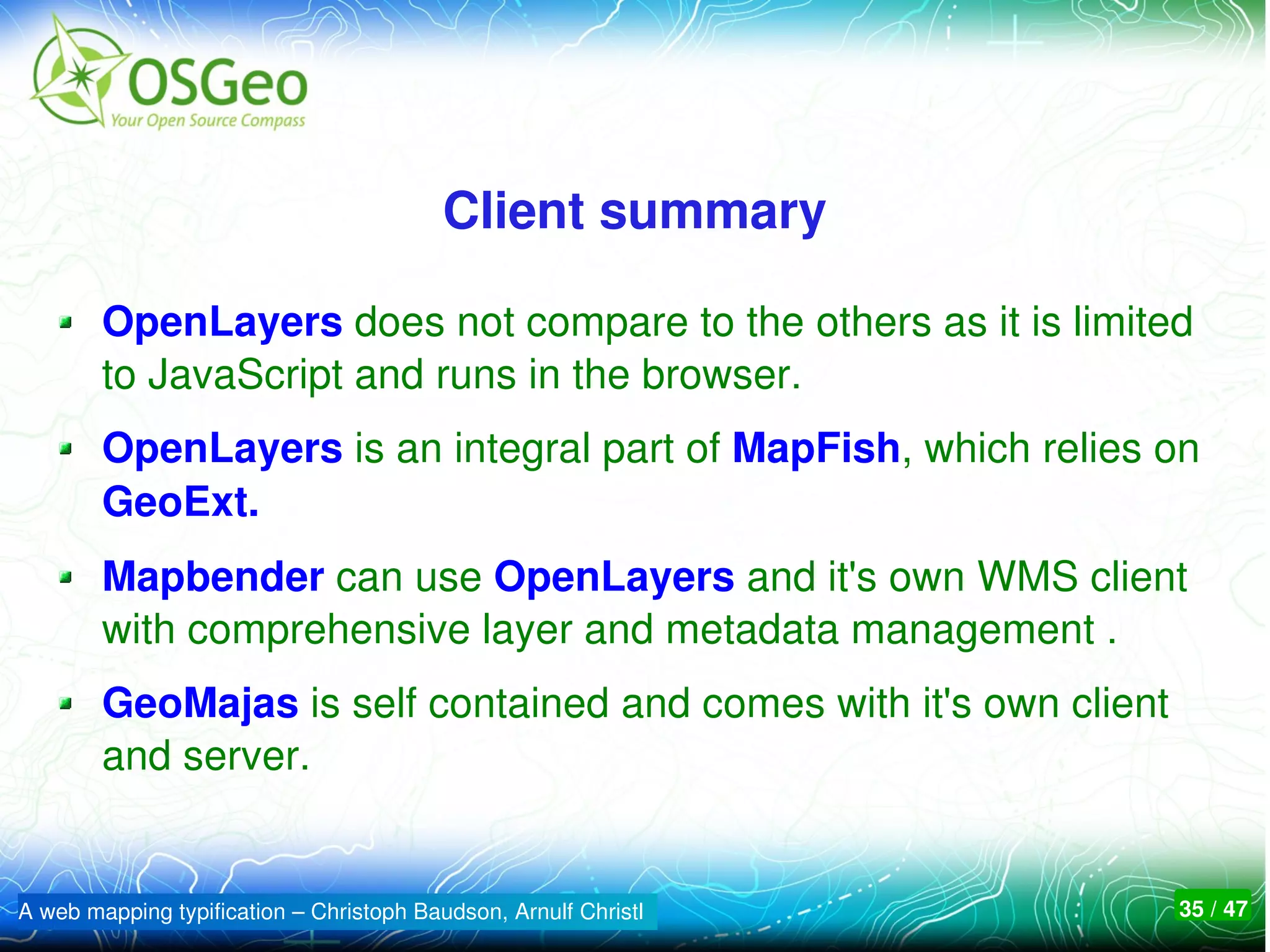 OSGeo Web Mapping Software Comparison - OSGeo Web Mapping Software Comparison 35 2048 