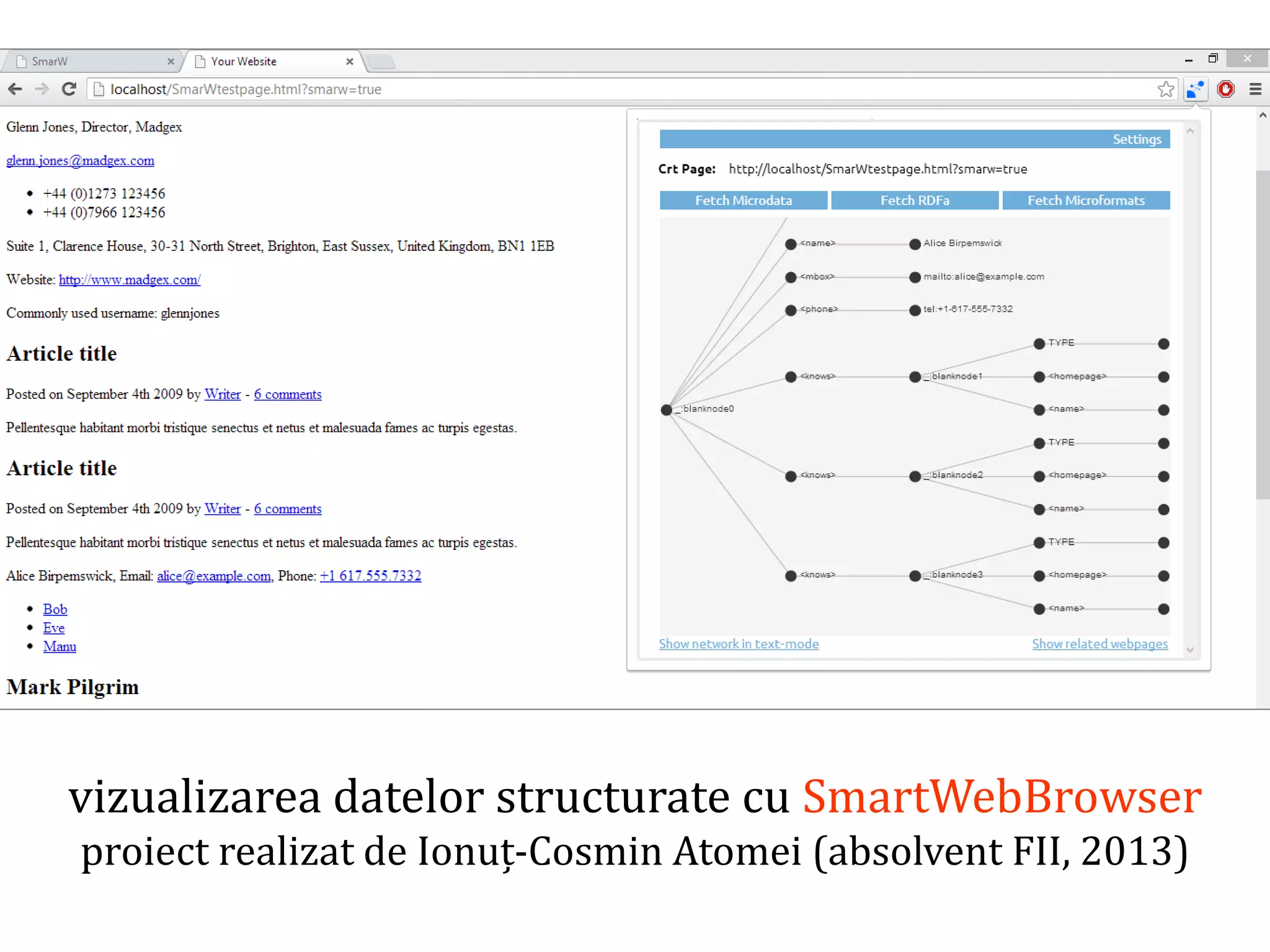 proiect realizat de Ionuț-Cosmin Atomei (absolvent FII, 2013)

Dr. Sabin Buragawww.purl.org/net/busaco

vizualizarea datelor structurate cu SmartWebBrowser

 