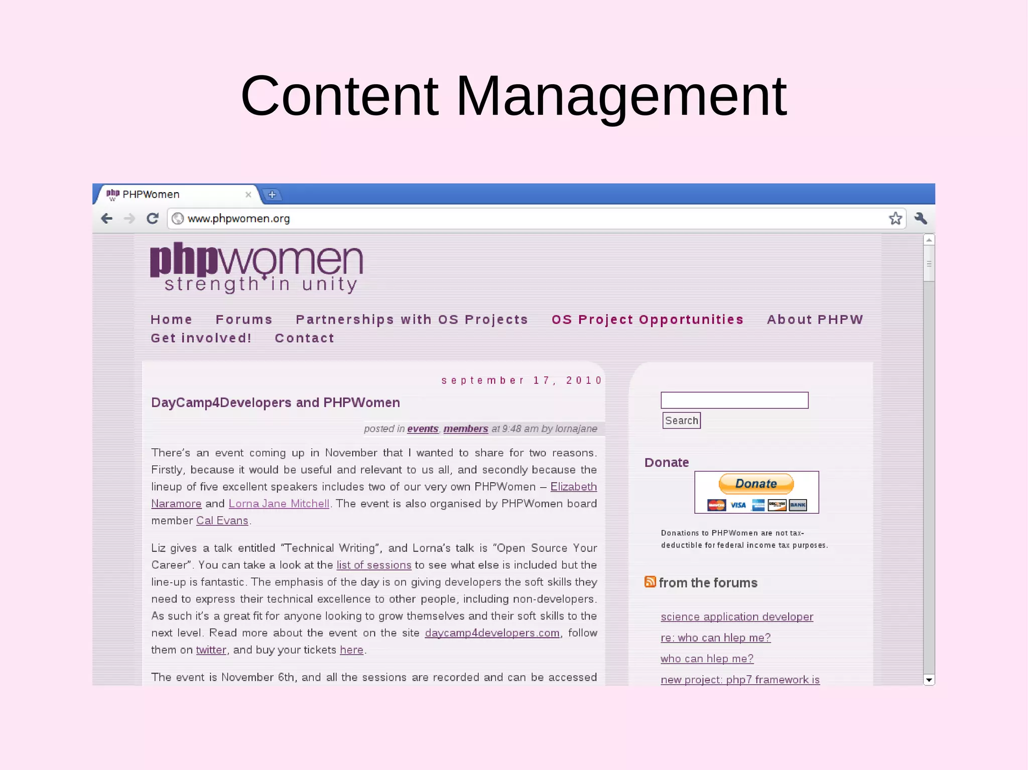 Content Management
 