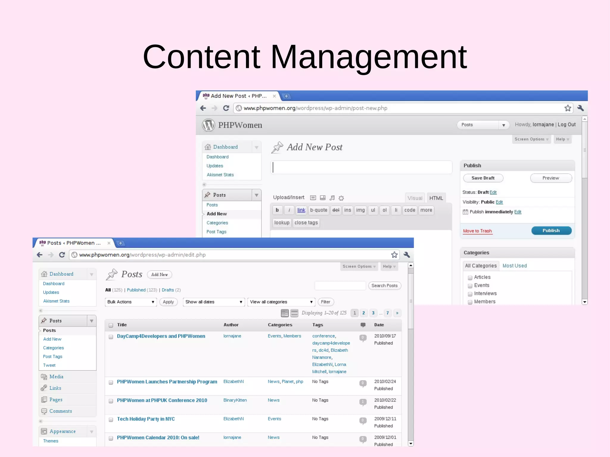 Content Management
 