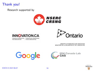 Thank you!
Research supported by
53ICDCS’17/2017-06-07
 