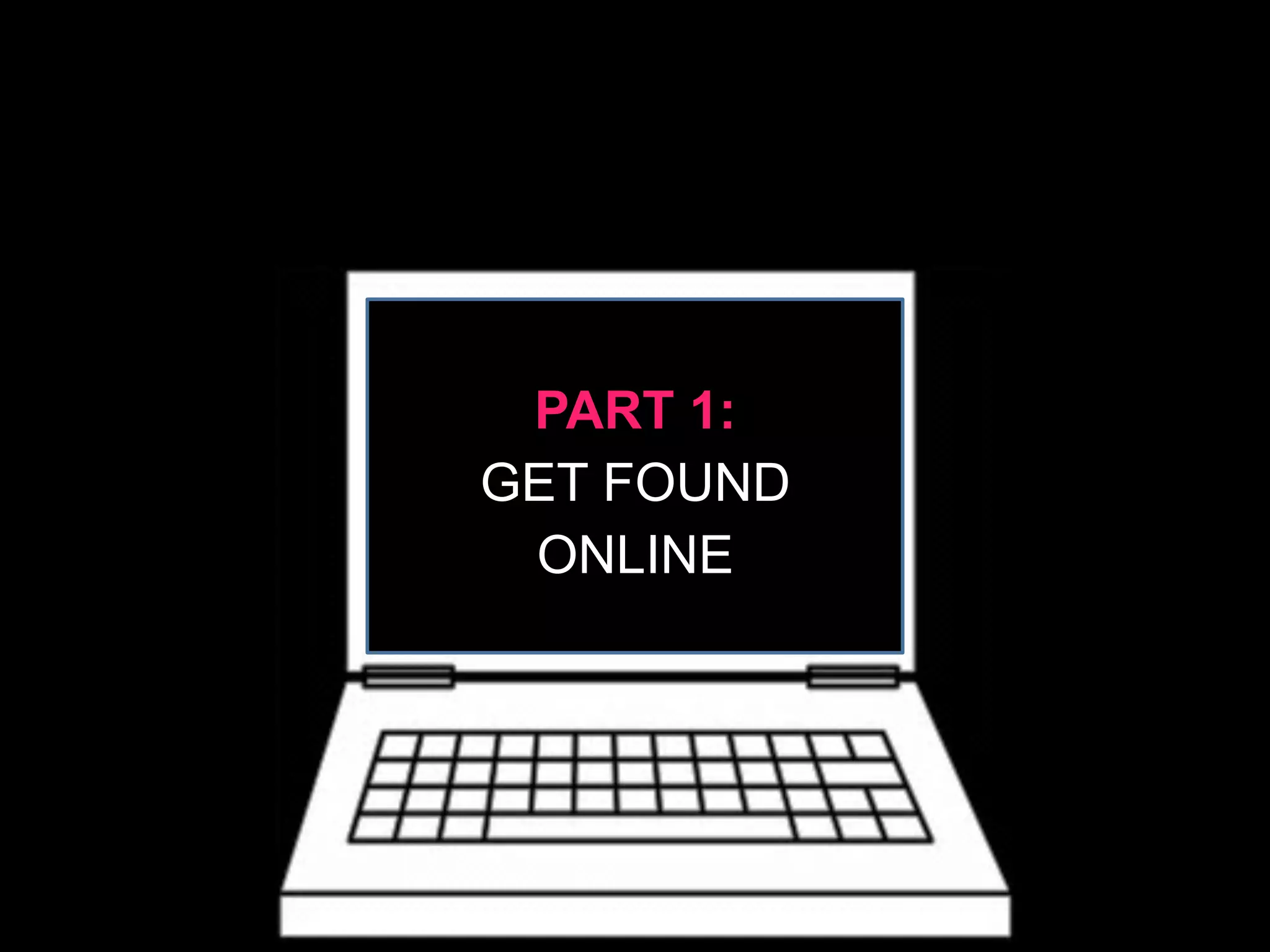 PART 1:
GET FOUND
ONLINE
 