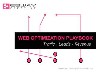WEB OPTIMIZATION PLAYBOOK
Traﬃc + Leads = Revenue
EBWAY	
  Crea+ve	
  Solu+ons	
  |	
  www.ebwaycrea+ve.com	
  
 