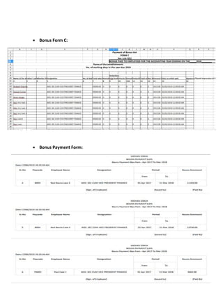  Bonus Form C:
 Bonus Payment Form:
 