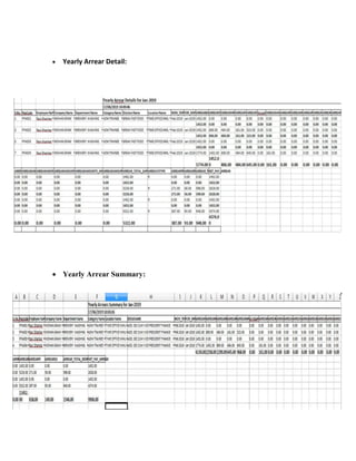  Yearly Arrear Detail:
 Yearly Arrear Summary:
 