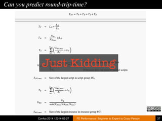 Can you predict round-trip-time?

Confoo 2014 / 2014-02-27

FE Performance: Beginner to Expert to Crazy Person

37

 