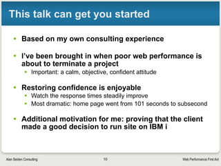 Web Performance First AidAlan Seiden Consulting
Perceived speed
10
 