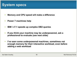 Web Performance First AidAlan Seiden Consulting
Keep front-end
performance in
mind
50
 
