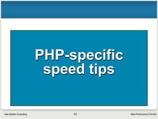 Web Performance First AidAlan Seiden Consulting
Resources
52
 