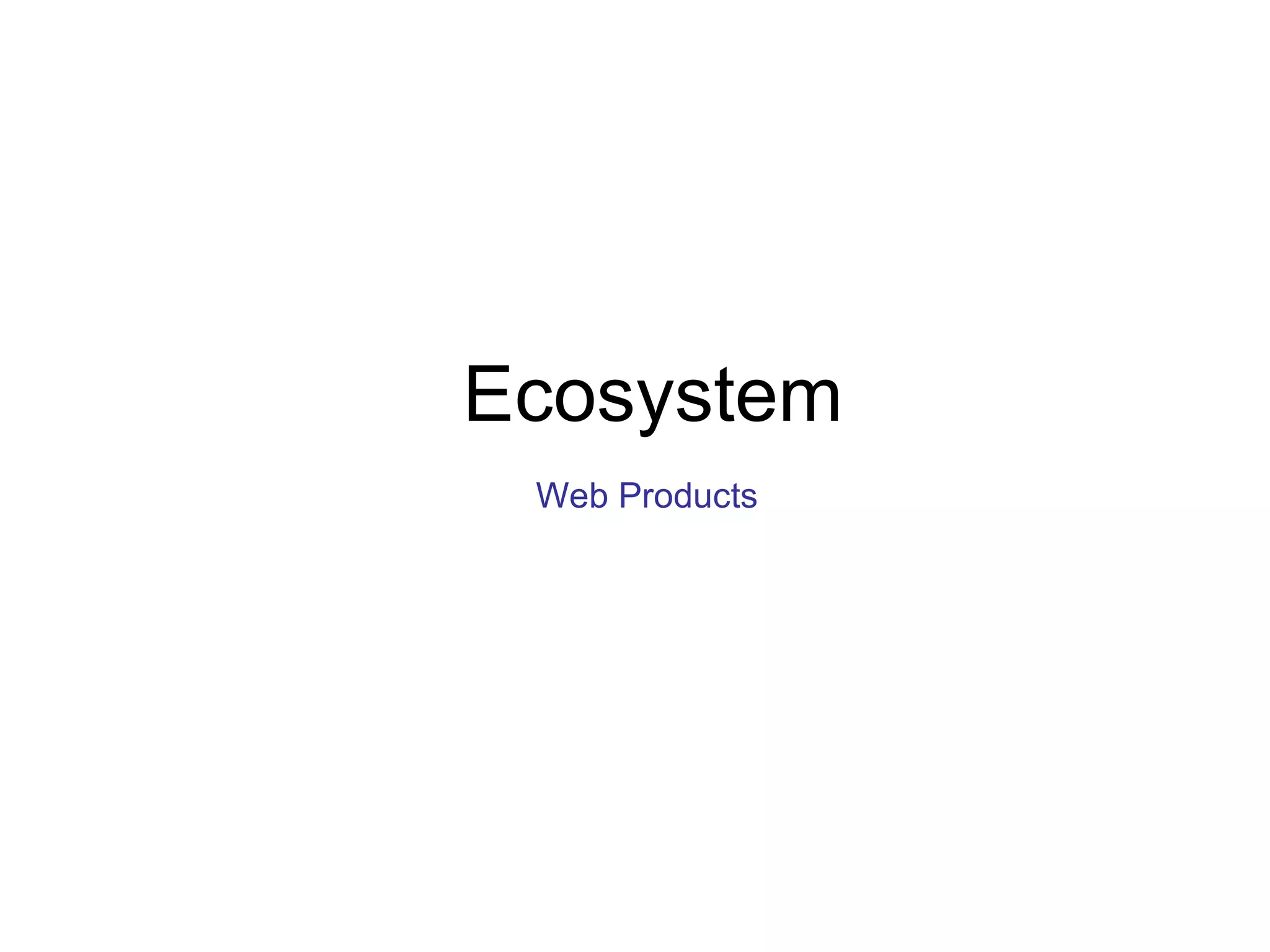Web Products Ecosystem | PPT