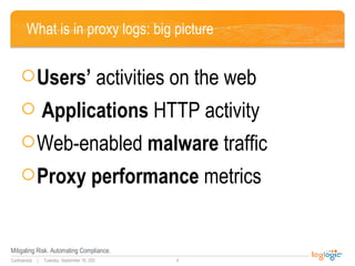 Web Proxy Log Analysis and Management 2007 | PPT