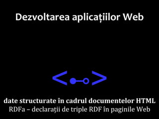 Dr.SabinBuragaprofs.info.uaic.ro/~busaco
Dezvoltarea aplicațiilor Web
<⊷>date structurate în cadrul documentelor HTML
RDFa – declarații de triple RDF în paginile Web
 