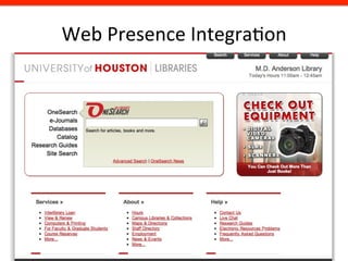 Web	
  Presence	
  Integra8on	
  
 