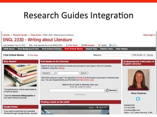 Research	
  Guides	
  Integra8on	
  
 