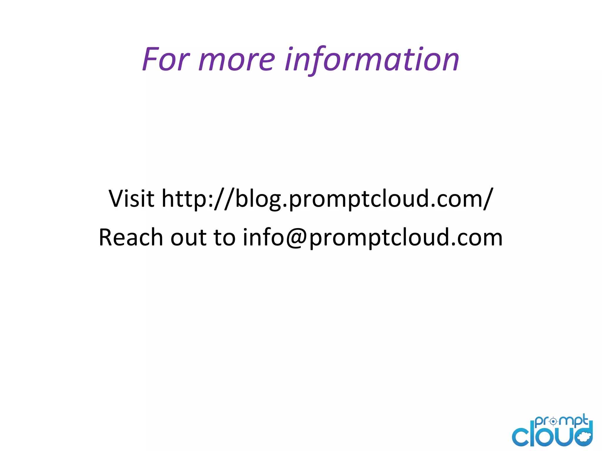 For more information Visit http://blog.promptcloud.com/ Reach out to info@promptcloud.com