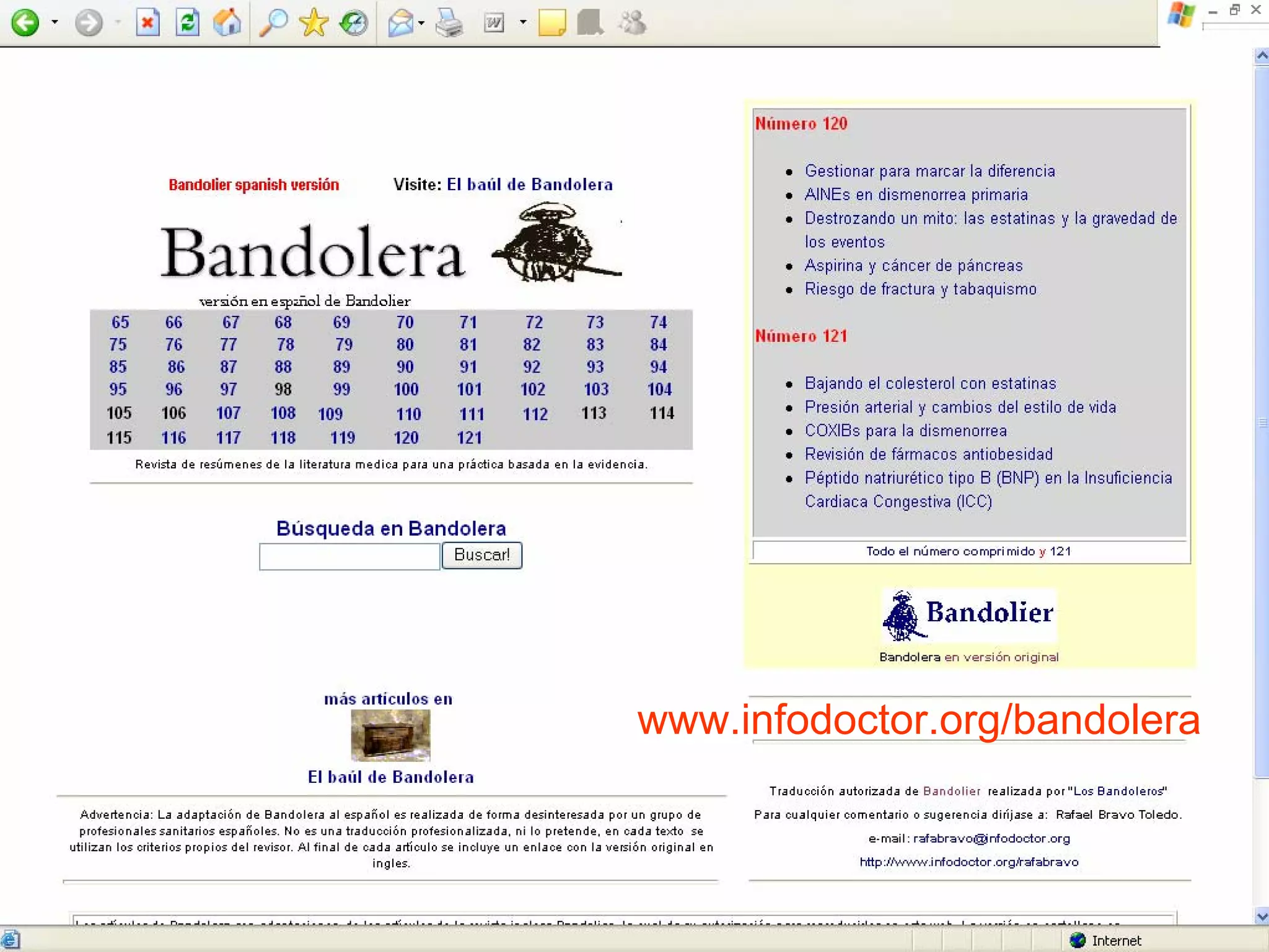 www.infodoctor.org/bandolera


josefrancisco.garcia.easp@
    juntadeandalucia.es
 