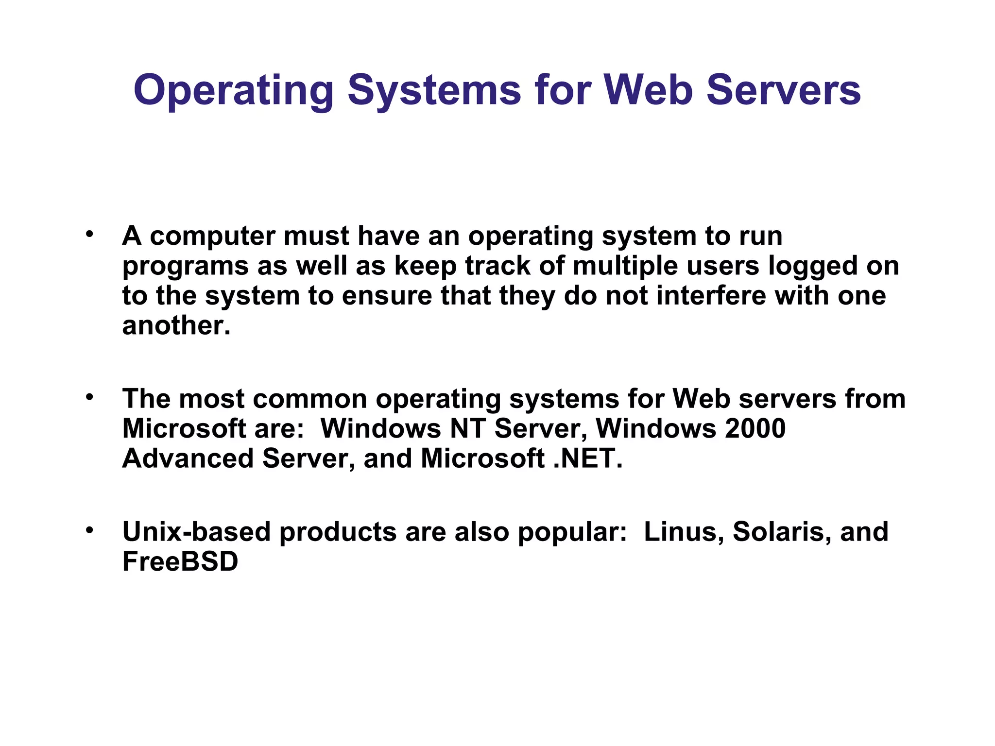 Web Server Hardware and Software | PPT