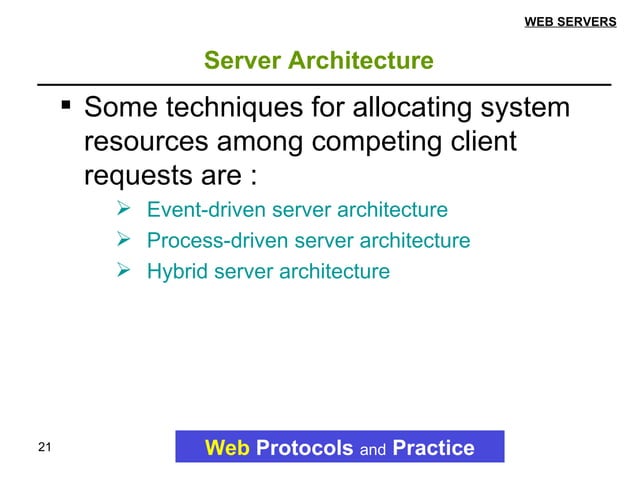 Web Servers (ppt) | PPT | Web Hosting | Internet