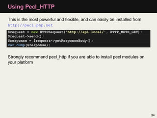 Using Pecl_HTTP

This is the most powerful and ﬂexible, and can easily be installed from
http://pecl.php.net
$request = ne...