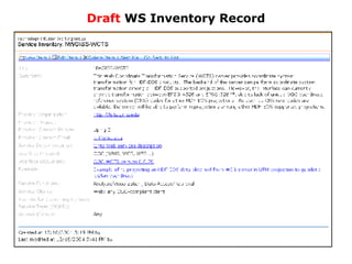 Draft  WS Inventory Record 