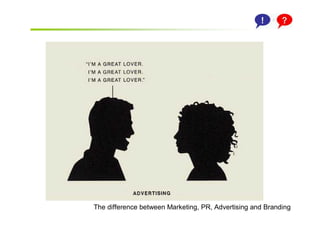 The difference between Marketing, PR, Advertising and Branding
 