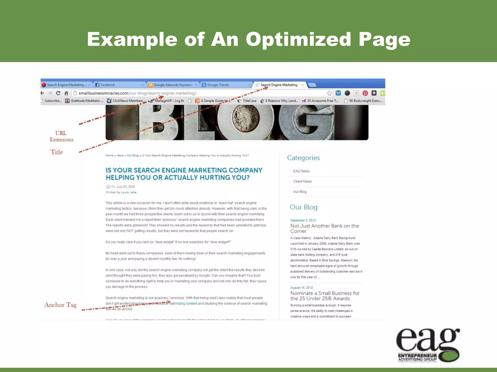 Example of An Optimized Page
 