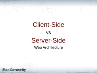 Client-Side
vs

Server-Side
Web Architecture

 