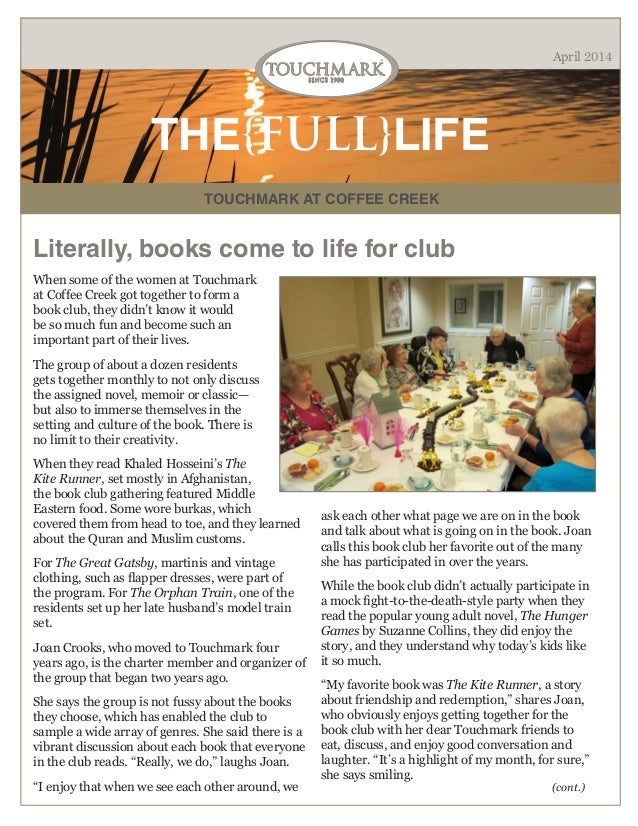 Touchmark at Coffee Creek April 2014 Newsletter
