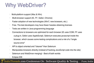 Web Test Automation Framework - IndicThreads Conference | PDF | Web ...