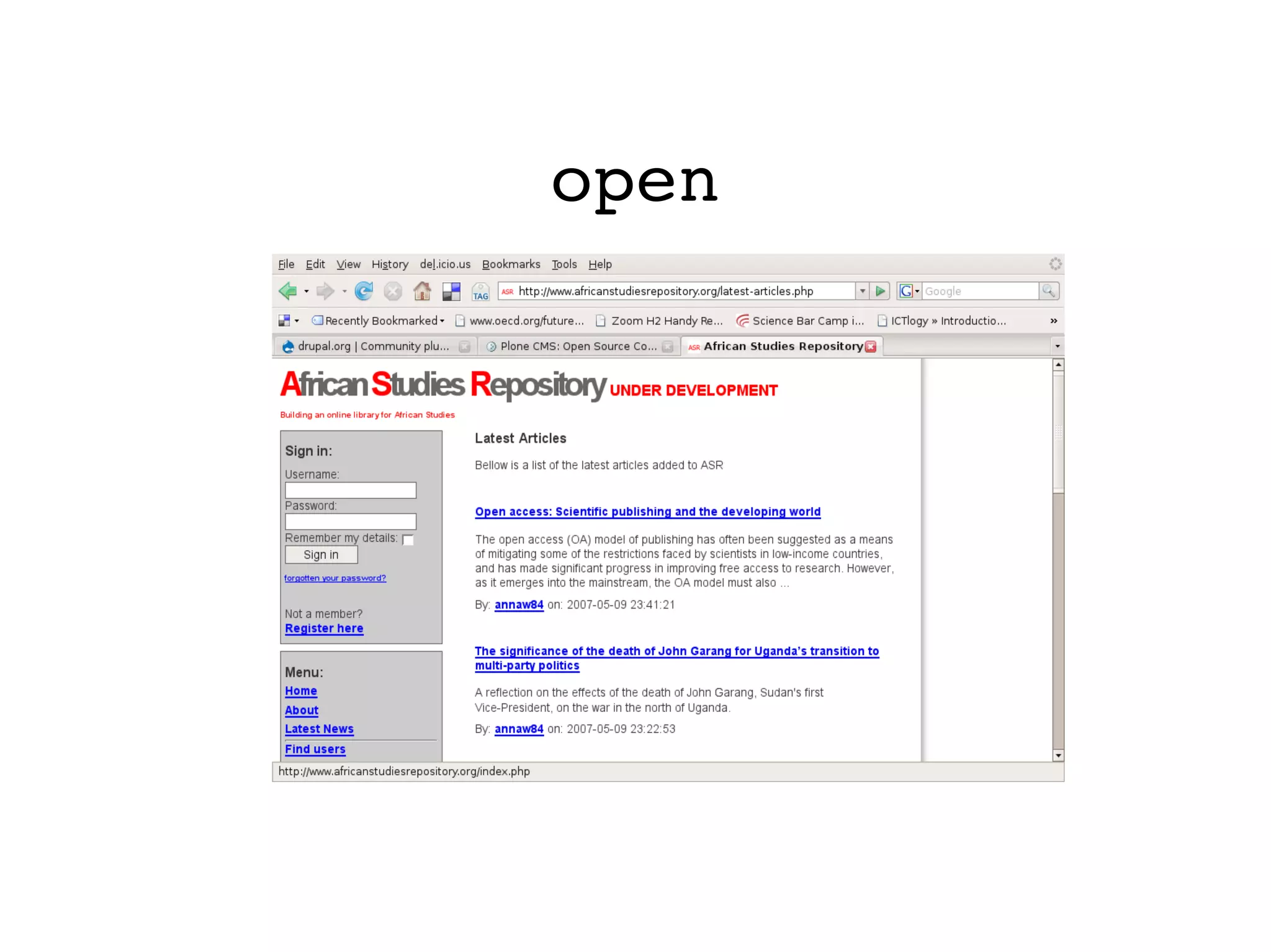 web thinking tour for I-BOP project