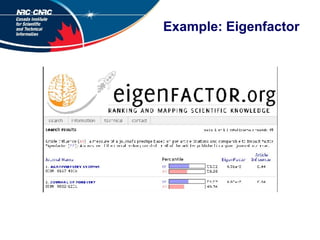 Example: Eigenfactor 