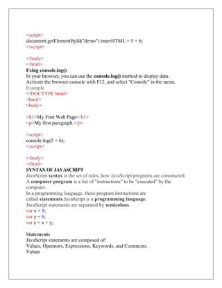 Natural Language processing and web deigning notes | PDF