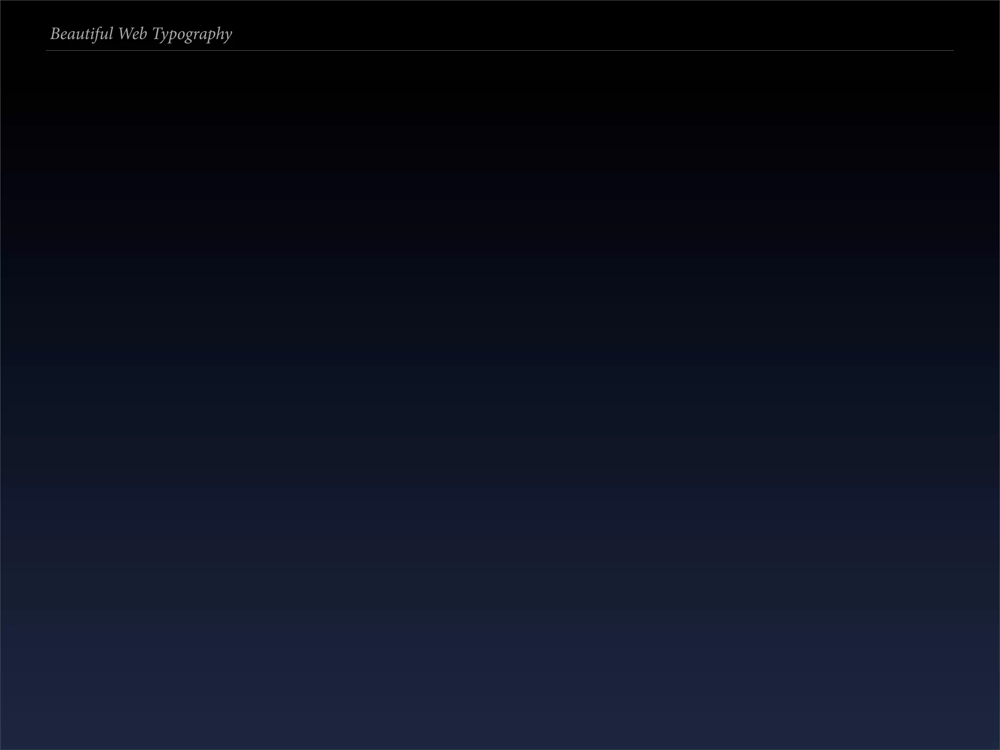 Beautiful Web Typography
 