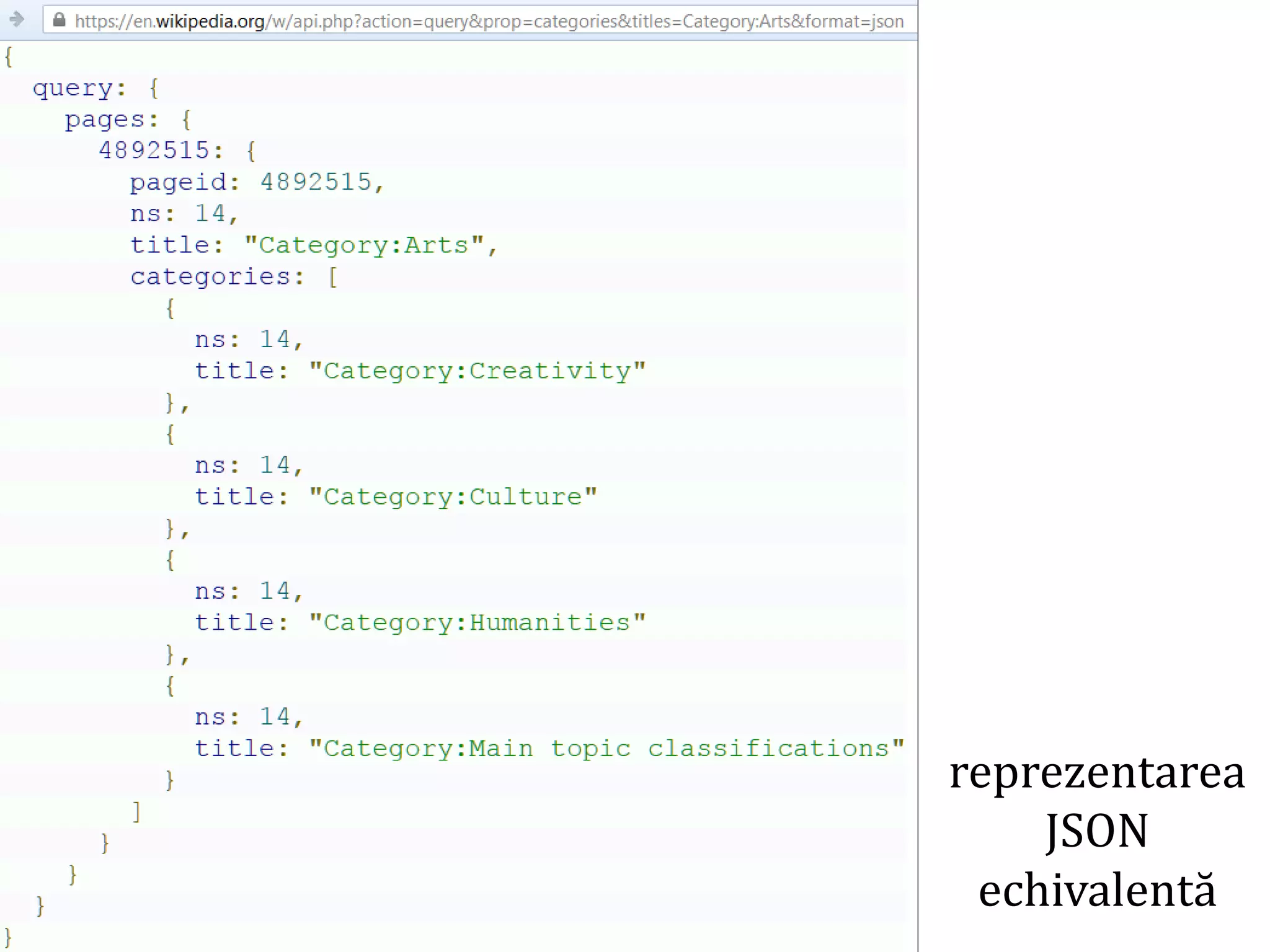 Dr.SabinBuragawww.purl.org/net/busaco
reprezentarea
JSON
echivalentă
 