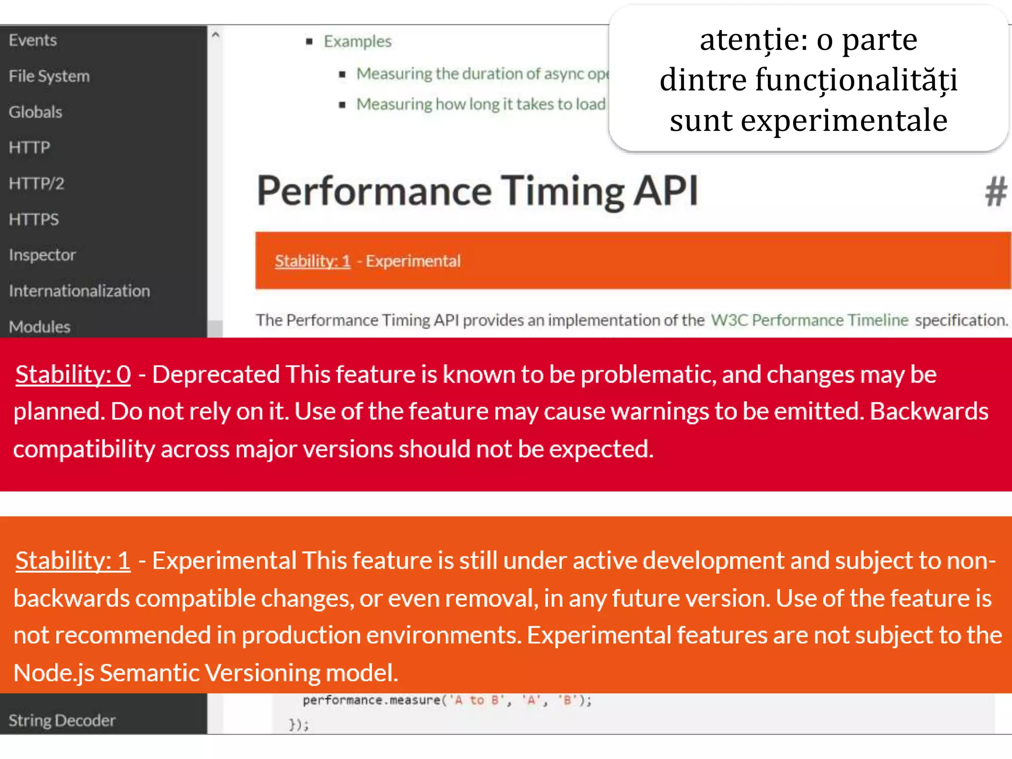Dr.SabinBuragaprofs.info.uaic.ro/~busaco
node.js: module
nodejs.org/api/documentation.html
atenție: o parte
dintre funcționalități
sunt experimentale
 