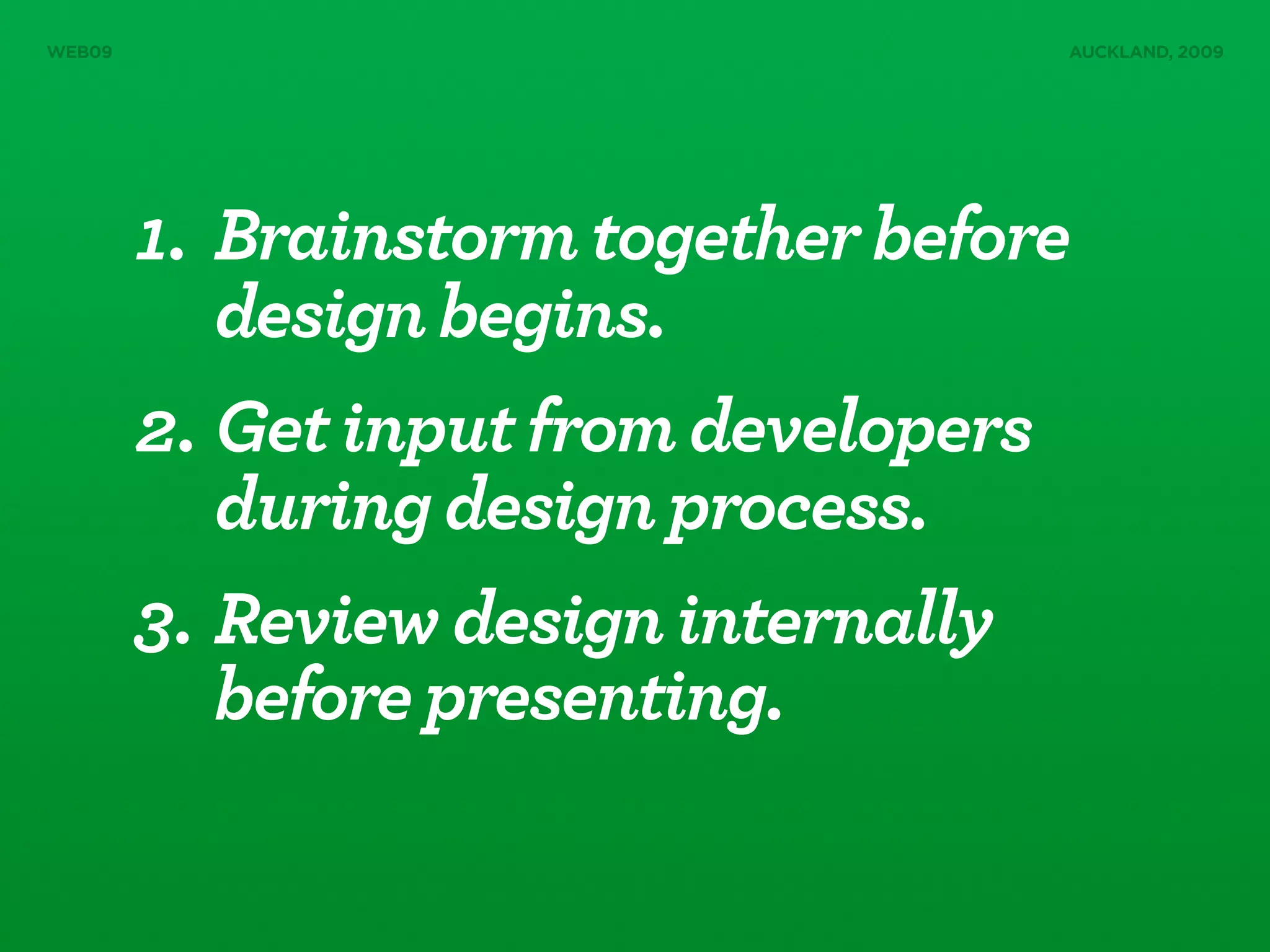 Designers & Developers Sitting in a Tree (Web09)