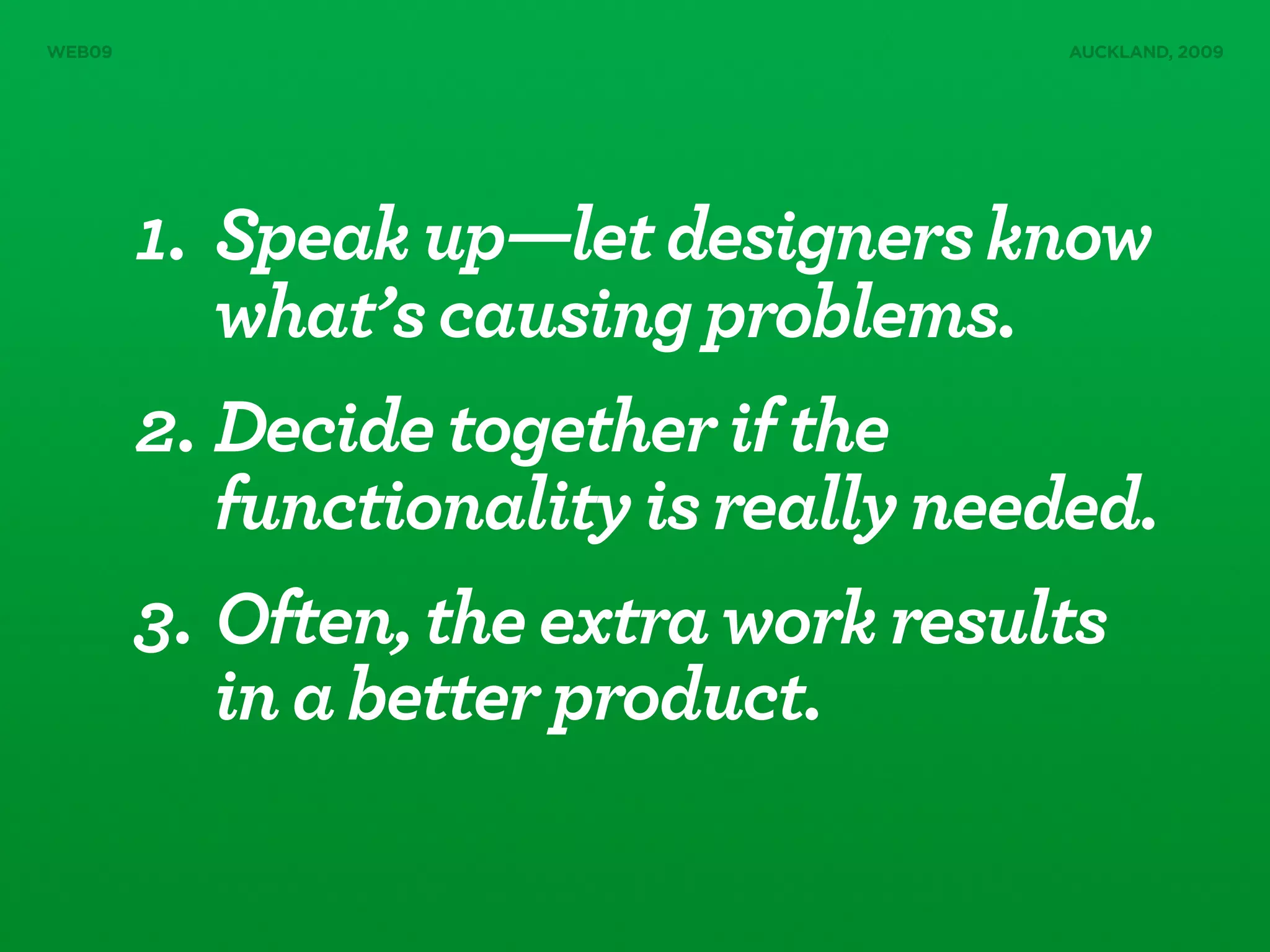 Designers & Developers Sitting in a Tree (Web09)