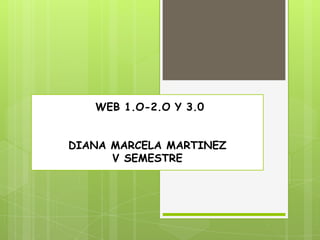 WEB 1.O-2.O Y 3.0


DIANA MARCELA MARTINEZ
      V SEMESTRE
 