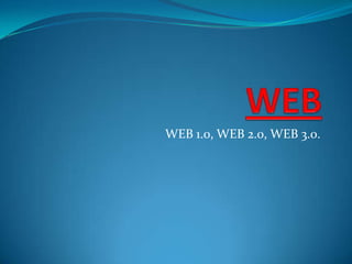 WEB WEB 1.0, WEB 2.0, WEB 3.0. 
