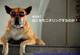 WHAT 
なにをモニタリングするのか？ 
 
Photo by https://www.flickr.com/photos/rollanb/3545177630/ 
 
