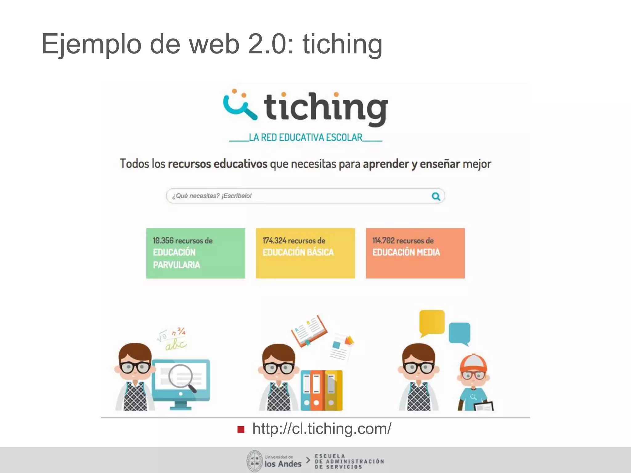 Ejemplo de web 2.0: tiching
 http://cl.tiching.com/
 