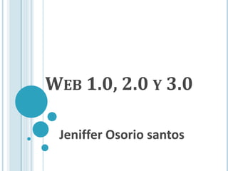 WEB 1.0, 2.0 Y 3.0
Jeniffer Osorio santos
 