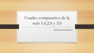 Cuadro comparativo de la
web 1.0,2.0 y 3.0
Jeffrey Rentería Riascos
 