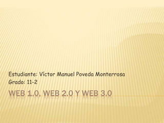 WEB 1.0, WEB 2.0 Y WEB 3.0
Estudiante: Víctor Manuel Poveda Monterrosa
Grado: 11-2
 