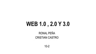 WEB 1.0 , 2.0 Y 3.0
RONAL PEÑA
CRISTIAN CASTRO
10-2
 