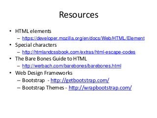 Web 101 intro to html | PPTX