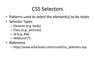 Web 102 INtro to CSS | PPTX